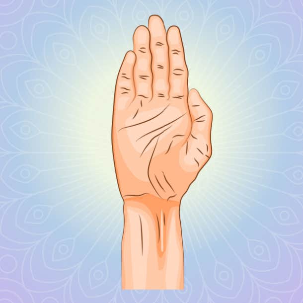símbolos de manos espirituales abhaya mudra